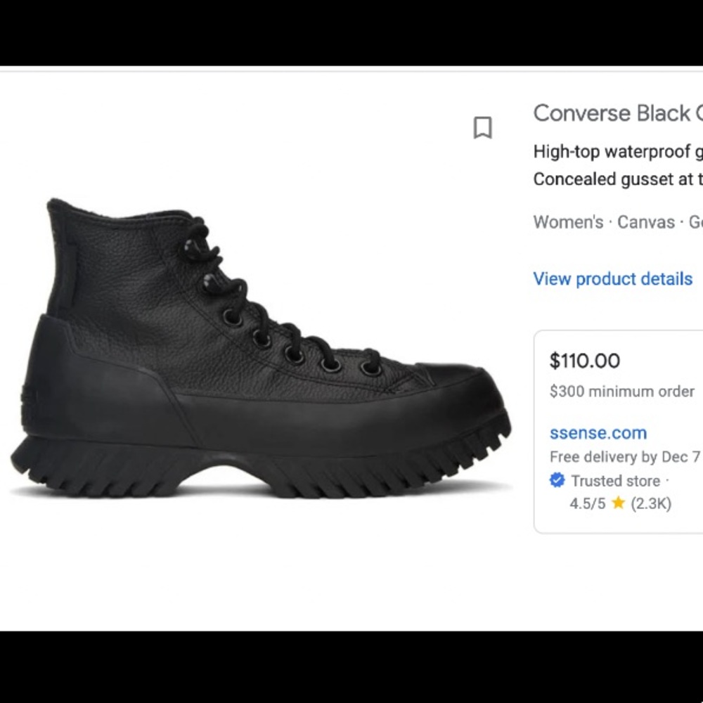 NEW Lugged winter leather converse